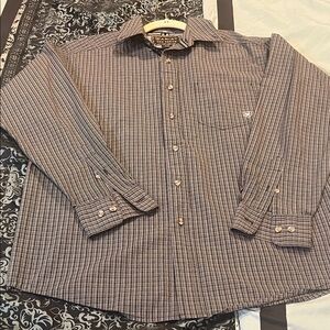 Ariat Pro Series Men's Casual Button Down Shirt - Black and White Stripes